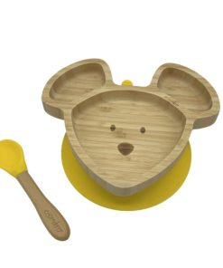 PIATTO BAMBINI MIKRO IL TOPO CON CUCCHIAIO GIALLO | ECOMIKRO