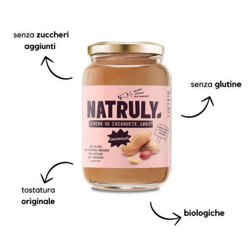 BURRO DI ARACHIDI CRUNCHY 100% BIO 500G | Natruly - immagine 2