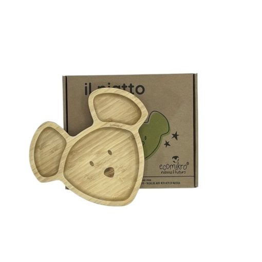 PIATTO BAMBINI MIKRO IL TOPO CON CUCCHIAIO GIALLO | ECOMIKRO - immagine 4