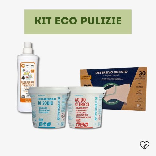 KIT ECO PULIZIE | Detergente universale, Percarbonato di sodio, Acido citrico, Detersivo bucato