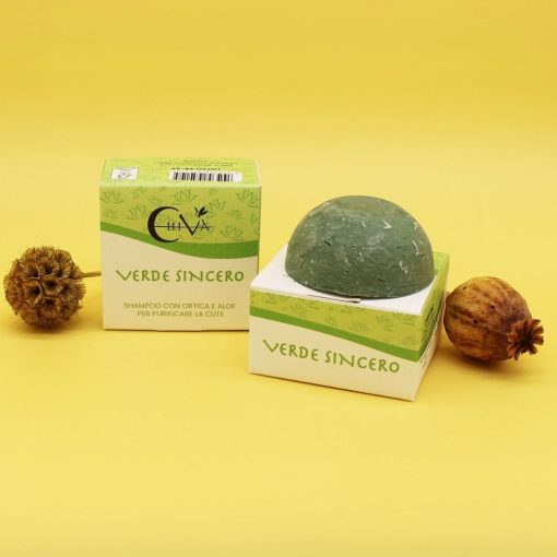 Shampoo per Capelli Grassi con Ortica e Aloe - Verde Sincero 55gr I Chiva - immagine 2
