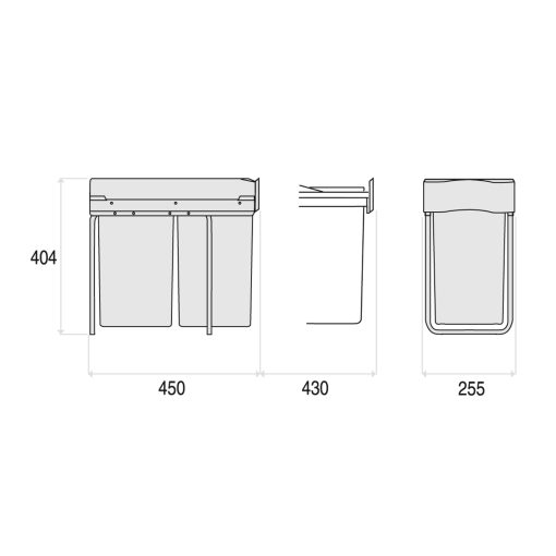 Gollinucci Pattumiera ad Estrazione Frontale 2x14L - immagine 6