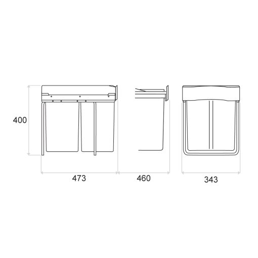 Gollinucci Pattumiera ad Estrazione Frontale 2x21L - immagine 5