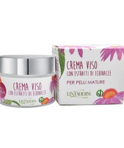 Crema Viso Antirughe Naturale per Pelli Mature con Echinacea e Acido Ialuronico I Linfaderm