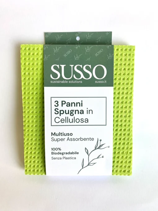 Panni spugna in cellulosa vegetale - 3 pezzi | SUSSO
