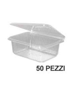 Vaschetta rettangolare pet c/coperchio 750cc pezzi 50