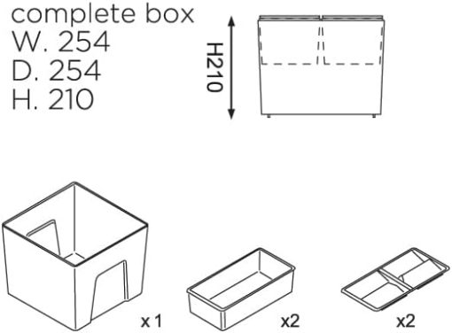 Gollinucci ONDABOX | Kit di Scatole Contenitore Multiuso Removibili in ABS - immagine 4