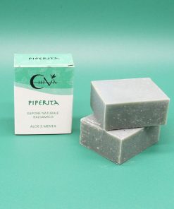 Sapone Rinfrescante Naturale con Aloe e Menta - Piperita 100g I Chiva