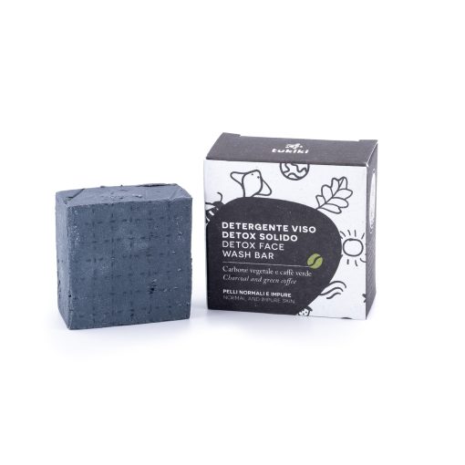 Detergente viso 70g - carbone vegetale e caffè verde | Tukiki