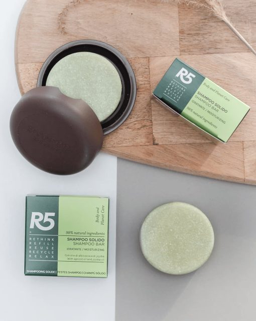Kit 2 x Shampoo Idratante Solido + 1 porta shampoo