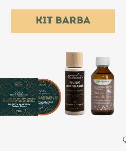 KIT BARBA | Sapone pre-rasatura, Fluido dopobarba, Olio di Semi di Lino
