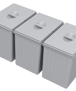 Gollinucci Kit 3 Pattumiere con Coperchi Manuali