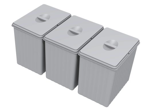Gollinucci Kit 3 Pattumiere con Coperchi Manuali