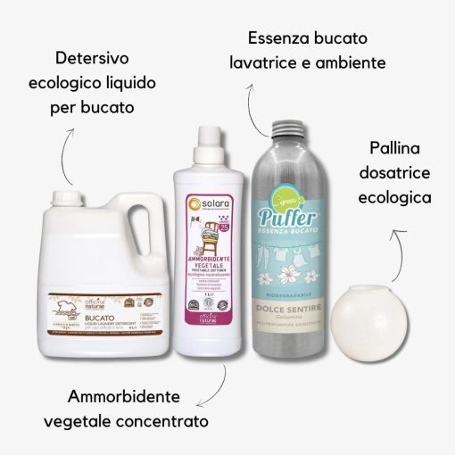 KIT BUCATO MAXI | Detersivo, Essenza bucato, Ammorbidente, Pallina dosatrice - immagine 2