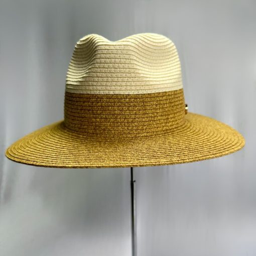 Cappello Stile Fedora Naturale e Bianco - immagine 6
