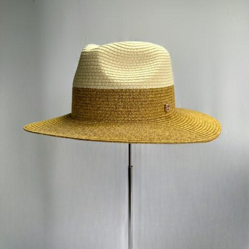 Cappello Stile Fedora Naturale e Bianco - immagine 4