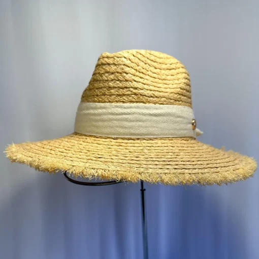 Cappello a Tesa Larga Stile Fedora Naturale - immagine 3