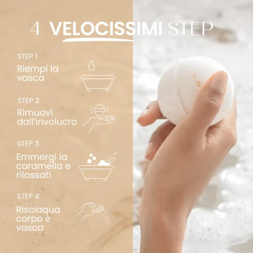 Caramella Bomba Da Bagno LATTE e MIELE I Senso Naturale - immagine 5