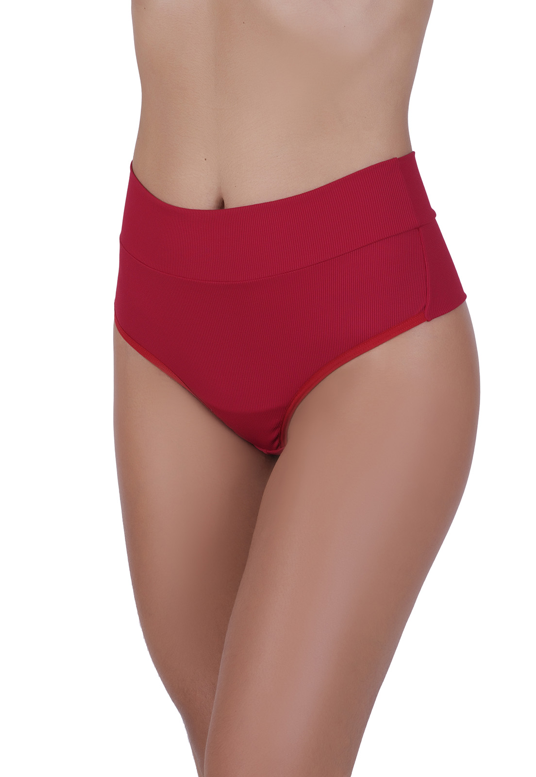 Mutanda microfibra vita alta rossa