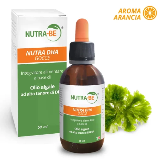 NUTRA DHA omega 3 per cervello e vista | 50 ml | Vegan