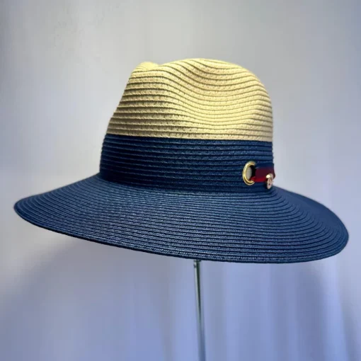 Cappello Stile Fedora Naturale e Blu - immagine 3