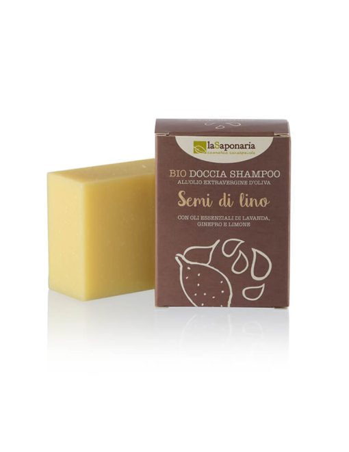 Doccia shampoo solido capelli + corpo ai semi di lino | 100 g