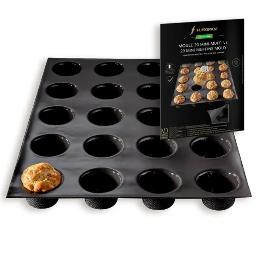 Stampo Flexipan® per 20 Mini-Muffin – Silicone e Maglia di Vetro, Per Ricette Dolci e Salate - immagine 3