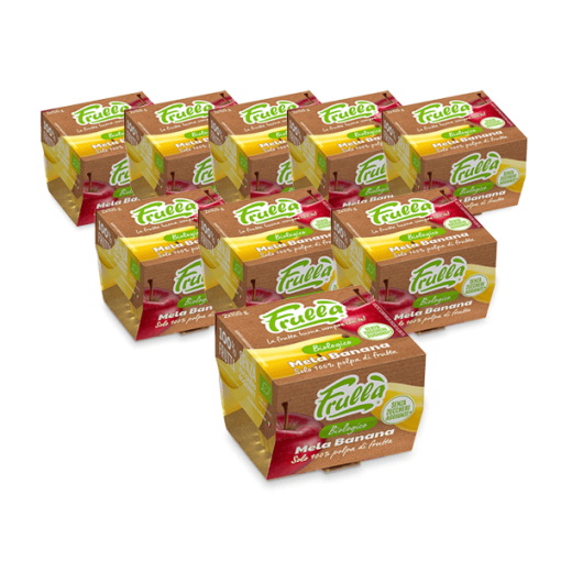 Polpa di Frutta Mela Banana Biologico - 2x100g - Pack 12 pezzi