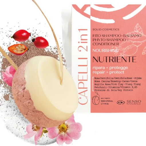 Fito Shampoo e Balsamo Solido NUTRIENTE - 2 in 1 per Capelli Secchi I Senso Naturale - immagine 8