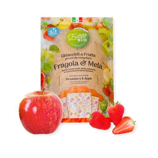 Ghiaccioli Frutteto 100% Frutta busta multipack 5 pezzi gusto Fragola&Mela BIOLOGICO