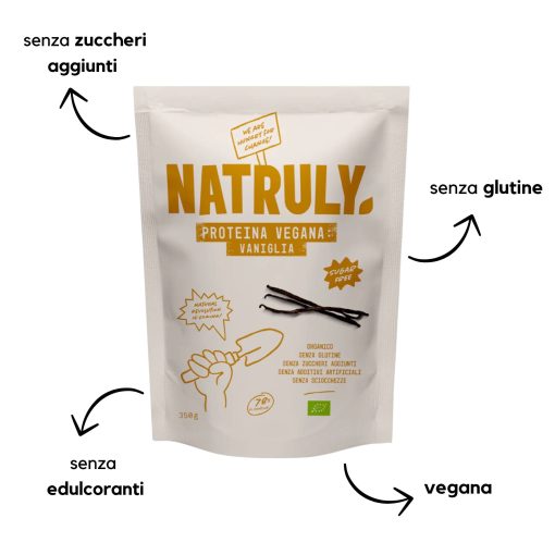 PROTEINE ​​VEGANE ALLA VANIGLIA BIO 350 G | Natruly - immagine 2