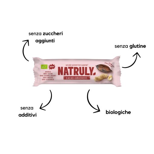 BARRETTA CRUDO-RAW CACAO + ARACHIDI (39.10% FRUTTA SECCA) BIO| Natruly - immagine 3