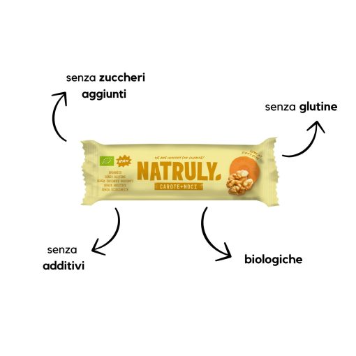 BARRETTA CRUDO-RAW NOCI + CAROTE (32.30% FRUTTA SECCA) BIO | Natruly - immagine 3
