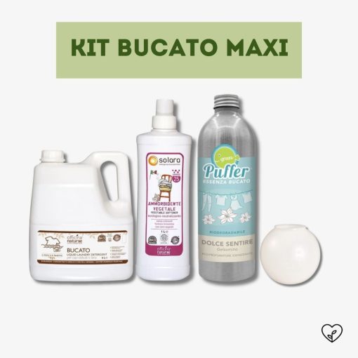 KIT BUCATO MAXI | Detersivo, Essenza bucato, Ammorbidente, Pallina dosatrice