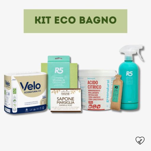 KIT ECO BAGNO | Carta igienica, Sapone di Marsiglia, Panni in cellulosa, Kit bagno, Acido citrico