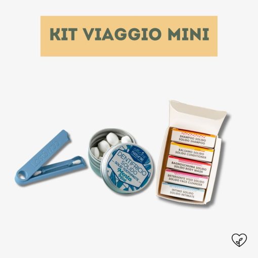 KIT VIAGGIO MINI | Cosmetici solidi, Dentifricio in pastiglie, Cotton fioc riutilizzabile