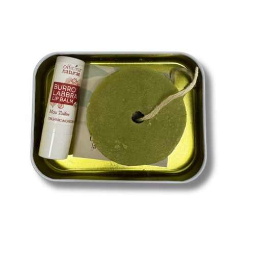 Kit Regalo da Viaggio Plastic free | Shampoo solido e burro labbra - immagine 2