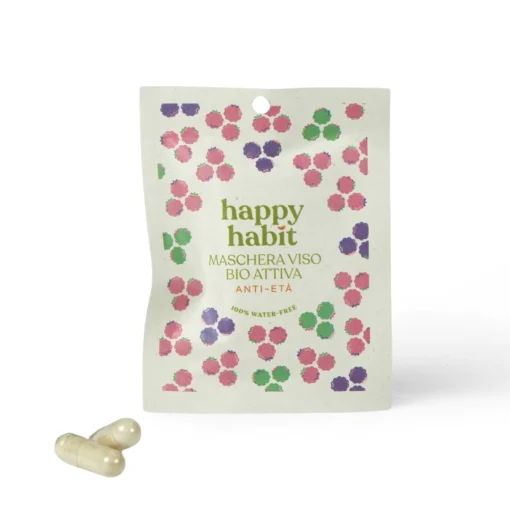 Maschera Viso Bio Attiva Anti-Età | 2 Capsule | Happy Habit