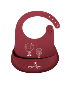 Bavaglino In Silicone Con Tasca - La Mongolfiera | ECOMIKRO