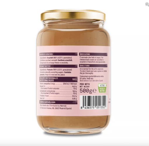 BURRO DI ARACHIDI CRUNCHY 100% BIO 500G | Natruly - immagine 4