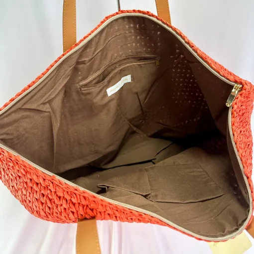 Borsa Mare in Paglia Arancione - immagine 5