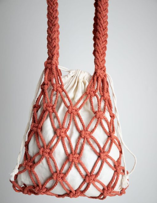 Borsa in macramè di cotone riciclato | Macramè de Candela - immagine 3