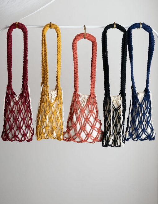 Borsa in macramè di cotone riciclato | Macramè de Candela - immagine 2