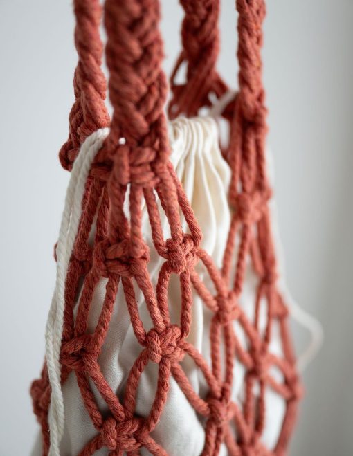 Borsa in macramè di cotone riciclato | Macramè de Candela - immagine 6