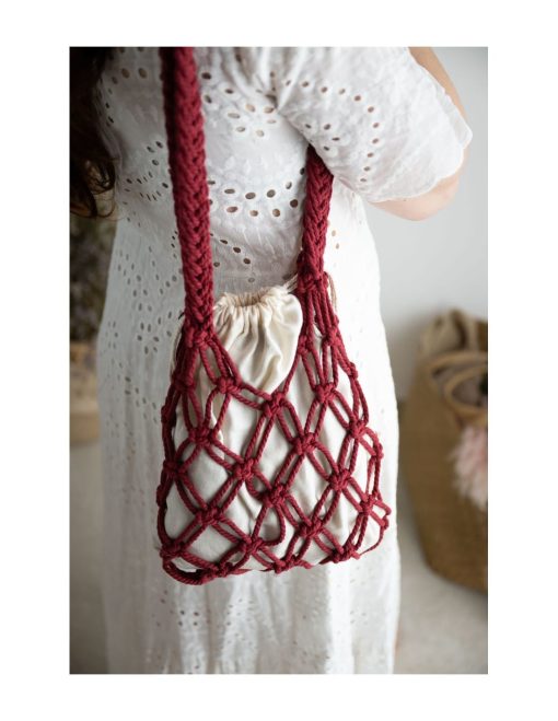 Borsa in macramè di cotone riciclato | Macramè de Candela - immagine 7
