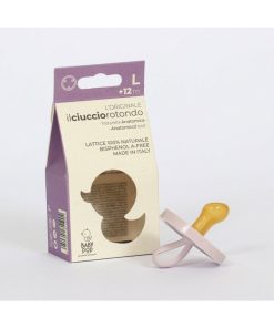 Ciuccio Rotondo Anatomico In Gomma Naturale LILLA | Baby Pop