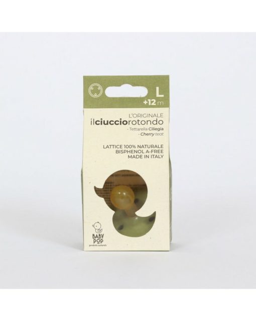 Ciuccio Rotondo Ciliegia In Gomma Naturale SALVIA | Baby Pop - immagine 3