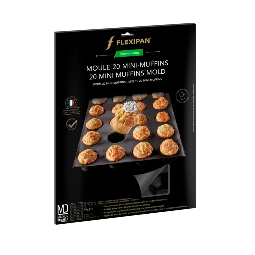 Stampo Flexipan® per 20 Mini-Muffin – Silicone e Maglia di Vetro, Per Ricette Dolci e Salate - immagine 4