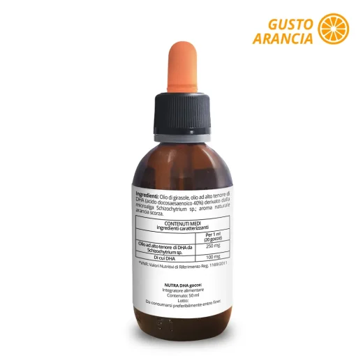 NUTRA DHA omega 3 per cervello e vista | 50 ml | Vegan - immagine 2