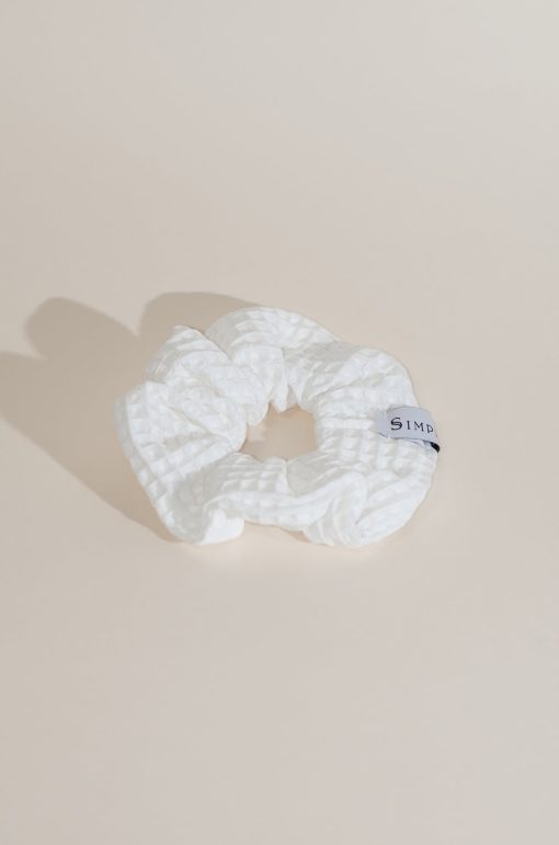Scrunchie in cotone nido d'ape - immagine 3